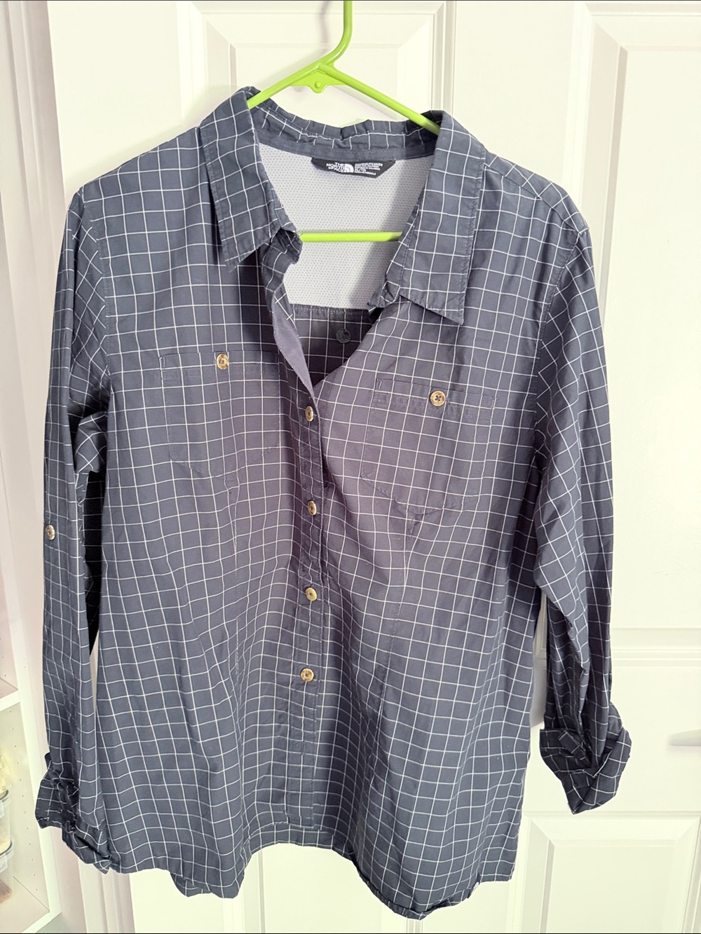 The North Face Gray Windowpane Button-Down Shirt